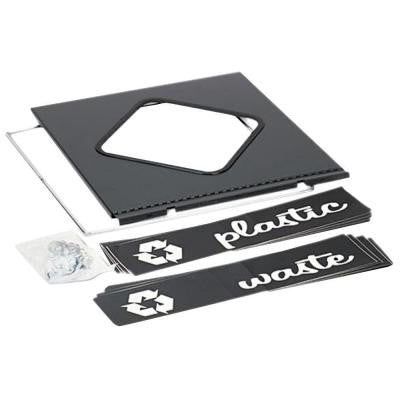 Public Square Black Trash Can Plastics Recycling Lid