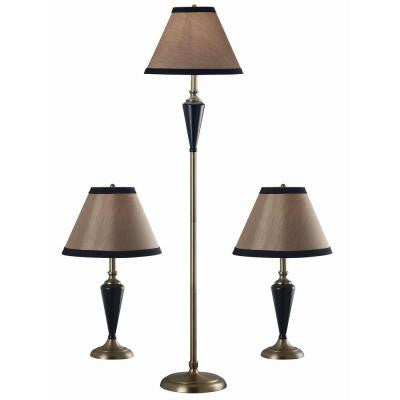 Hunley Bronze 2 Table and 1 Floor Lamp Set