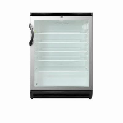 5.5 cu. ft. Glass Door Mini Refrigerator in Black with Lock