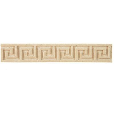 Contempo Greek Key Travertine Liner 1 in. x 6 in. Wall Trim Tile