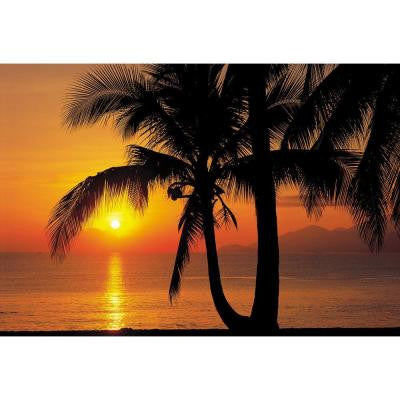 100 in. x 145 in. Palmy Beach Sunrise Wall Mural