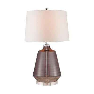Orly 27 in. Grey Smoke Table Lamp with Shade