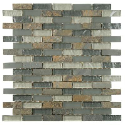Tessera Subway Wisp 11-3/4 in. x 11-3/4 in. x 8 mm Glass and Stone Mosaic Wall Tile
