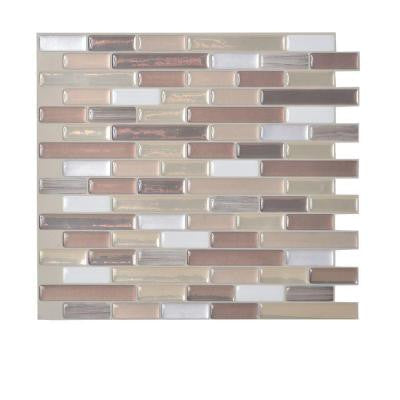 9.125 in. x 10.25 in. Muretto Durango Mosaic Decorative Wall Tile in Brown (6-Pack)