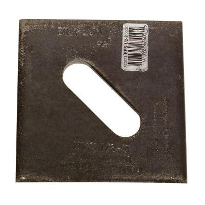 3 in. x 3 in. Slotted Bearing Plate with 1/2 in. Bolt Dia.