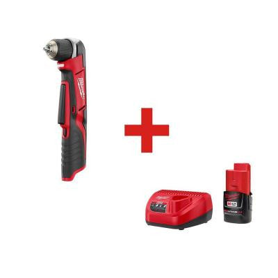 M12 12-Volt Lithium-Ion 3/8 in. Cordless Right Angle Drill (Tool-Only) with Free M12 Lithium-Ion Starter Kit