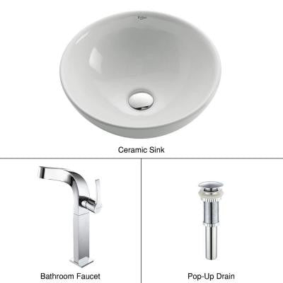 Vessel Sink in White with Typhon Faucet in Chrome