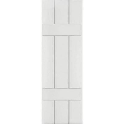 12 in. x 78 in. Exterior Real Wood Western Red Cedar Board and Batten Shutters Pair Primed