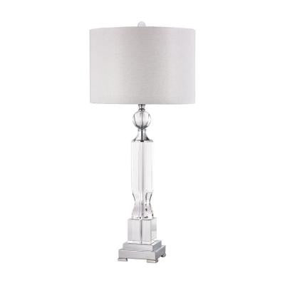 Orly 35 in. Clear Crystal and Chrome Table Lamp with Shade