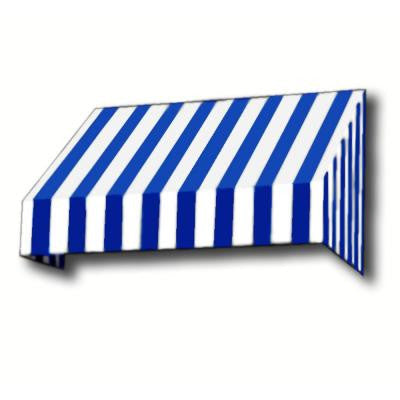 35 ft. New Yorker Window/Entry Awning (58 in. H x 36 in. D) in Bright Blue/White Stripe