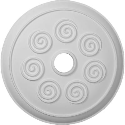 2 in. x 25-1/4 in. x 25-1/4 in. Polyurethane Spiral Ceiling Medallion