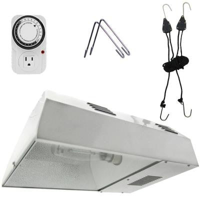 15 in. 150-Watt White Greenhouse Plant Grow Light System and Timer