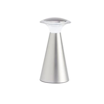 8 in. Silver 12-LED Wireless Lanterna Touch Top Accent Lamp