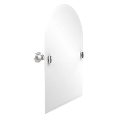 Waverly Place Collection 21 in. x 29 in. Frameless Arched Top Single Tilt Mirror with Beveled Edge in Satin Chrome