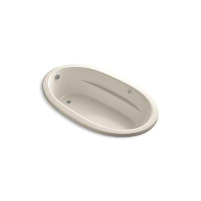 Sunward 6 ft. BubbleMassage Acrylic Reversible Drain Bathtub in Almond