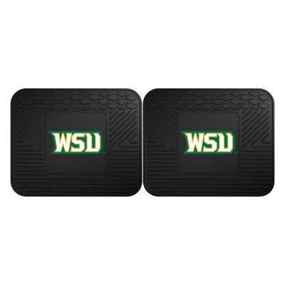 NCAA Wright State University Black Heavy Duty 2-Piece 14 in. x 17 in. Vinyl Utility Mat