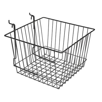 12 in. x 12 in. x 8 in. Black Slatwall Basket (6-Pack)