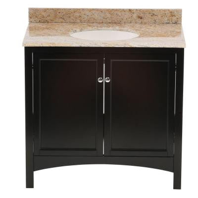 Haven 37 in. W x 22 in. D Vanity in Espresso with Vanity Top and Stone Effects in Tuscan Sun
