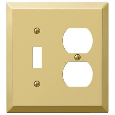 Century Steel 1 Toggle 1 Duplex Combination Wall Plate - Brass