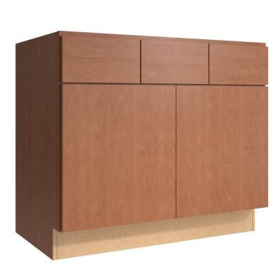Fiske 36 in. W x 21 in. D x 31.5 in. H Vanity Cabinet Only in Caramel
