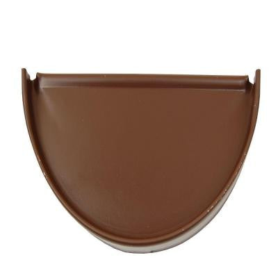 5 in. Royal Brown Aluminum Half-Round End Cap