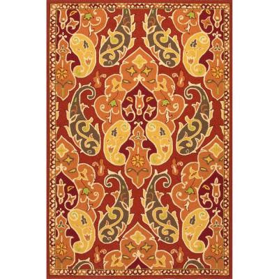 Carmen Burnt Orange 5 ft. x 7 ft. 6 in. Floral Area Rug