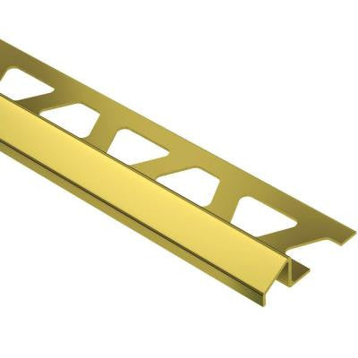 Reno-U Solid Brass 5/16 in. x 8 ft. 2-1/2 in. Metal Reducer Tile Edging Trim