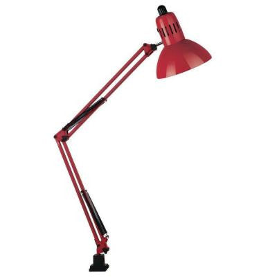 Designer Collection 35 in. Red Desk Lamp with Metal Shade