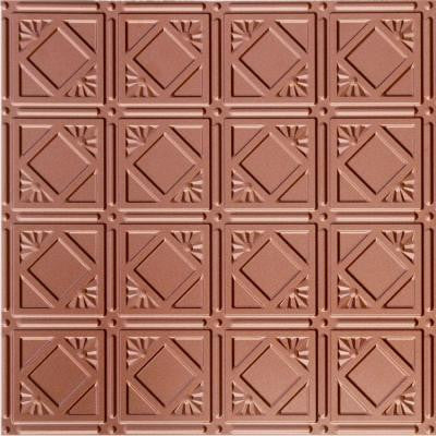 Dimensions 2 ft. x 2 ft. Copper Lay-in Ceiling Tin Tile for T-Grid Systems