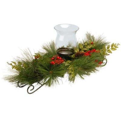 30 in. Mixed Bristle Pine Candle Holder