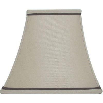 Mix & Match Beige with Brown Trim Square Bell Table Shade
