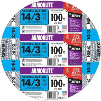 14/3 x 100 ft. MC Lite Cable