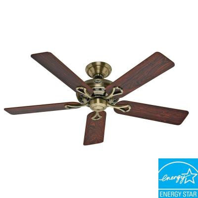 Savoy 52 in. Antique Brass Ceiling Fan