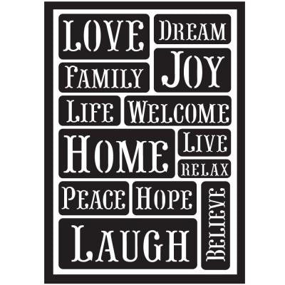 Happy Words Peel and Stick Painting Stencils