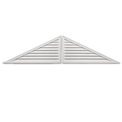 60 in. x 30 in. x 2 in. Polyurethane Two-Piece Functional Triangle Louver Gable Vent