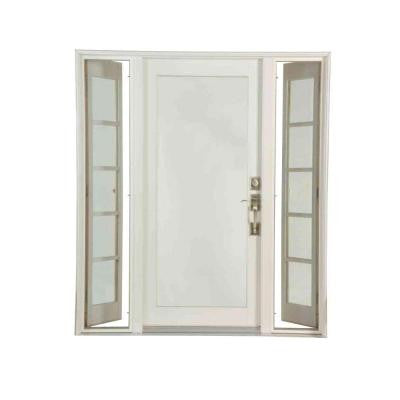 Pro Series White 10 Lite Painted Pine Prehung Front Door with Venting Sidelites