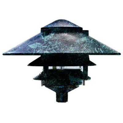 Corbin 1-Light Verde Green 3-Tier Outdoor Pagoda Pathway Light