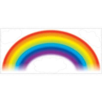 18 in. x 40 in. Over the Rainbow 4-Piece Peel and Stick Giant Wall Decal