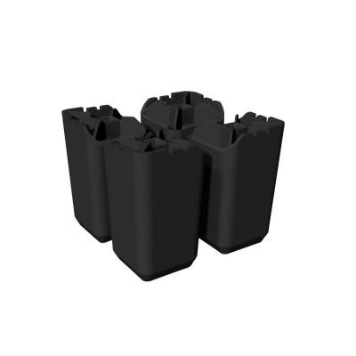 1.72 in. x 6.09 in. Black Storage Cube Legs (4-Pack)