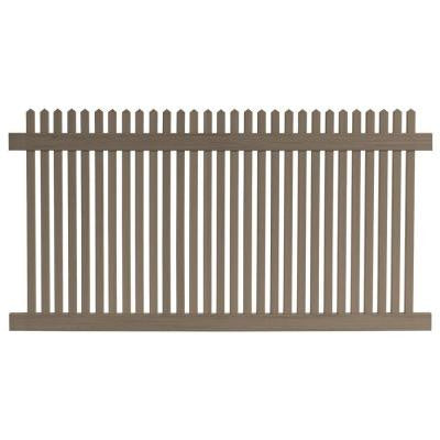 4 ft. x 8 ft. Cedar Grove Chestnut Brown Vinyl Picket Fence Panel