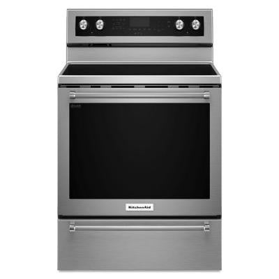 30 in. 6.4 cu. ft. Electric Range with Self-Cleaning Convection Oven in Stainless Steel