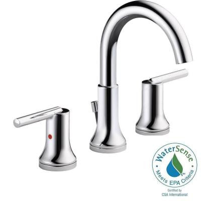 Trinsic 8 in. Widespread 2-Handle High-Arc Bathroom Faucet in Chrome with Metal Pop-Up