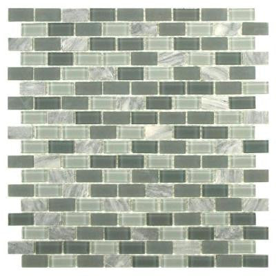 Spectrum Mini Subway Fortress 11-1/4 in. x 11-3/4 in. x 4 mm Glass and Stone Mosaic Wall Tile