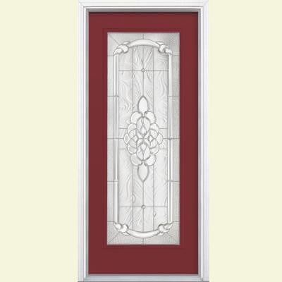 36 in. x 80 in. Oakville Full Lite Painted Smooth Fiberglass Prehung Front Door with Brickmold