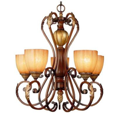 Chateau Deville 5-Light Walnut Chandelier