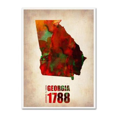 24 in. x 18 in. Georgia Watercolor Map Canvas Art