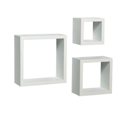 9 in. W x 4 in. D Wall Mounted White Shadow Box Decorative Shelf Kit (3-Piece)