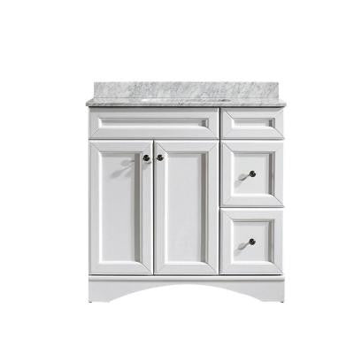Naples 36 in. W x 22 in. D x 35 in. H Vanity in White with Marble Vanity Top in White with Basin