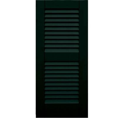 Wood Composite 15 in. x 34 in. Louvered Shutters Pair #654 Rookwood Shutter Green