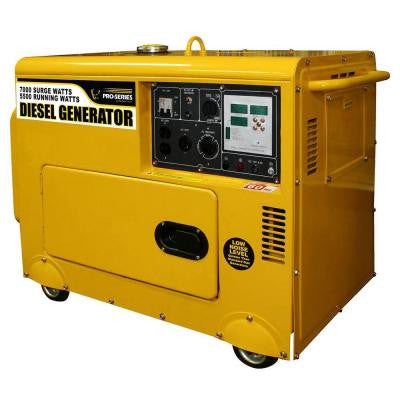7,000-Watt Diesel Generator with Digital Control Panel and Remote Start